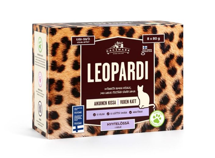 Dagsmark Leopardi 8x80g kana-nauta hyytelo 120013 905-037