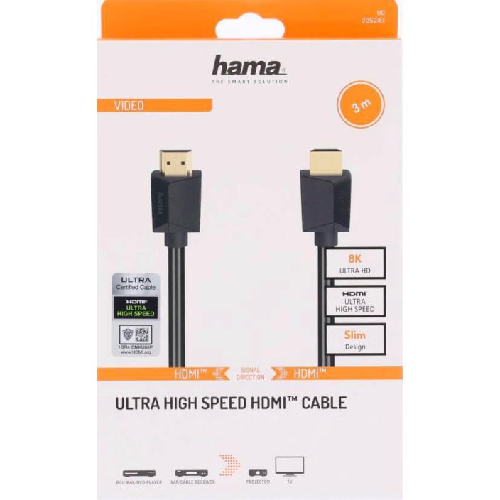 HAMA HDMI Johto Ultra High Speed 205243 8K 48Gbit/s 3 998-3272