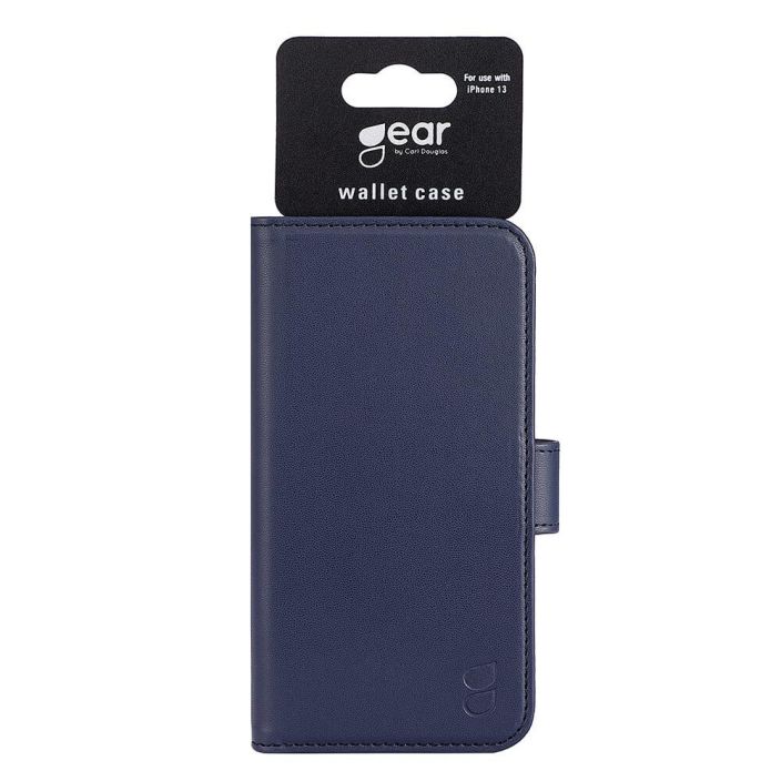 GEAR Lompakko Sininen - iPhone 13 Alykas, kaytannollinen ja suojaava tekonahkainen puhelinlompakko - lokero pankkikortille,