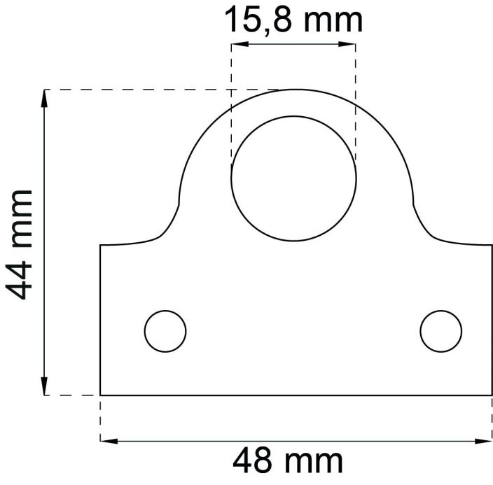 Esilukonsalpa 853 sahkosinkitty Teraksinen lukon vastarauta riippulukon enintaan 15 mm:n sangoille.