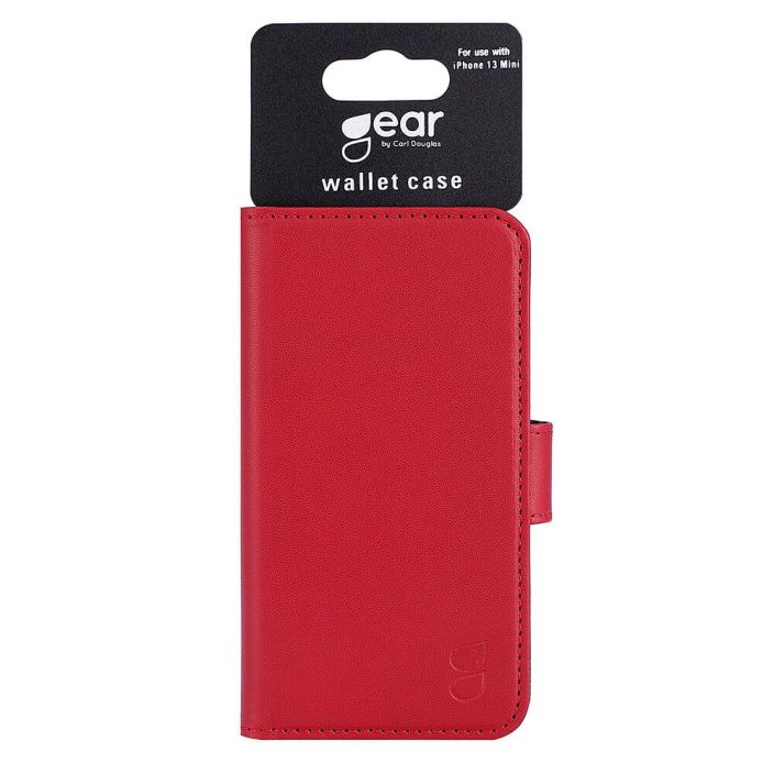 GEAR Lompakko Punainen - iPhone 13 Mini Alykas, kaytannollinen ja suojaava tekonahkainen puhelinlompakko - lokero