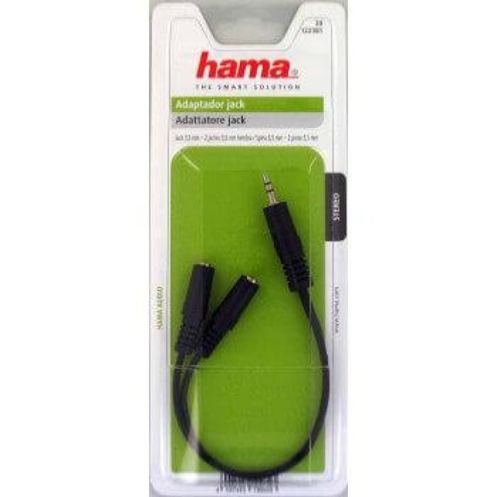 HAMA Adapter Audio 3,5mm-2x3,5mm HAMA Adapter Audio 3,5mm-2x3,5mm 1xuros-2xnaaras musta