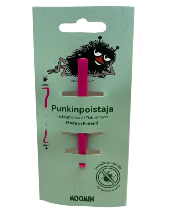 Muumi punkinpoistaja Haisuli pinkki Punkinpoistaja kahdella eri kokoisella paalla.