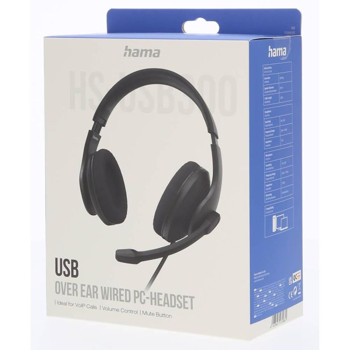 HAMA Headset PC HS-USB300 139935 Over-Ear HS-USB300 V2 Black 998-3338