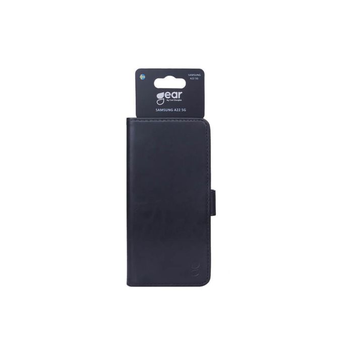 GEAR Lompakko Musta - Samsung A22 5G Gear Lompakko Musta Samsung A22 5G Kolme lokeroa maksukorteille Setelilokero