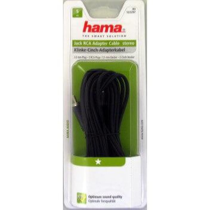 HAMA Johto Audio 3.5mm-2xRCA 5m HAMA Johto Audio 3.5mm-2xRCA 5m Musta