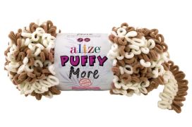 Alize Puffy More 6261 vaaleanruskea / luonnonvalkoinen 150g