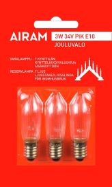 Airam Varalamppu 3W 34V E10 3-pack 4719254