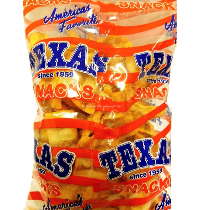 Texas savupekonisnacks 200g Herrrrkulliset savupekonisnacksit vievat kielen mennessaan.
