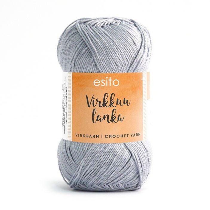 Esito virkkuulanka 9094 vaaleanharmaa 100g EVL-9094