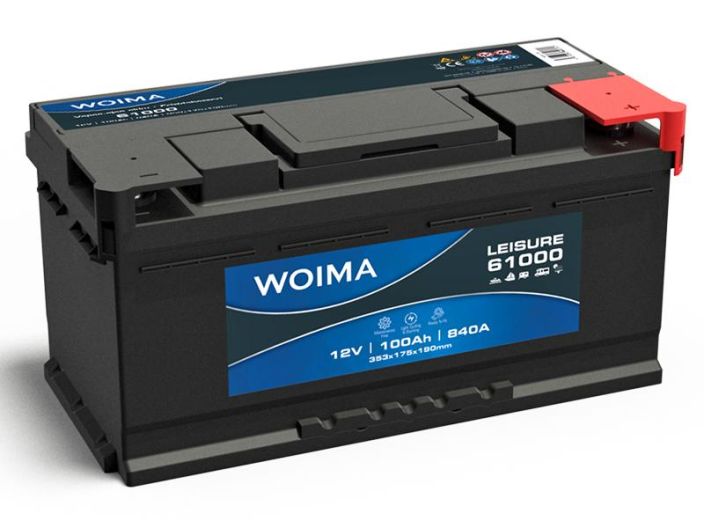 Woima vapaa-ajan akku 100Ah Koko 353×175×190mm. NOUTO VAIN MYYMALASTA!!