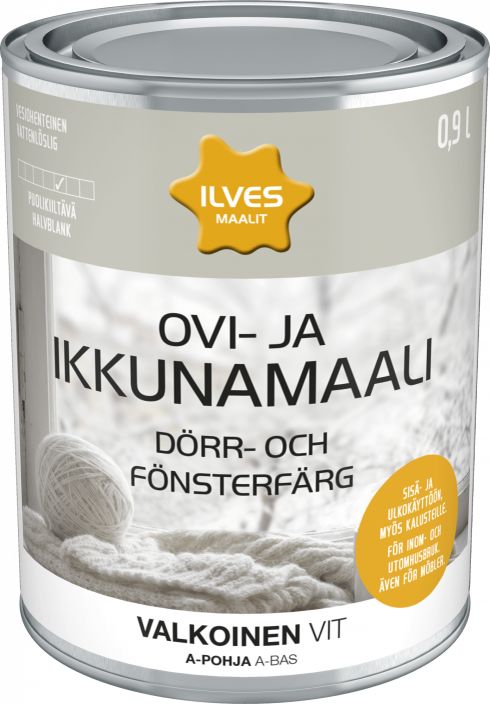 Ilves ovi- ja ikkunamaali A-pohja valk. 0,9L IL8841 920-615