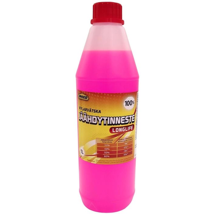 Longlife jaahdytinneste 1L Laimentamaton vihrea jaahdytinneste 1L pullossa ajoneuvoihin.