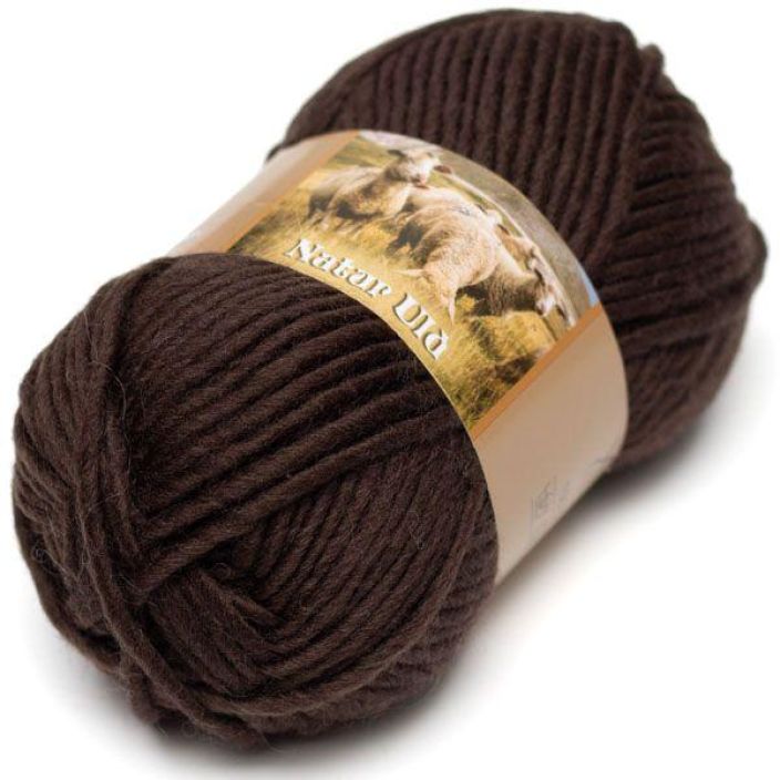 Hjertegarn Natur Uld 0300 Tummanruskea 100g HNU-0300
