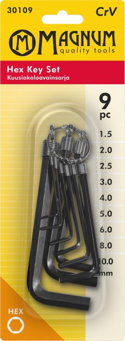 Kuusiokoloavainsarja 2-10mm 30109 980-1535