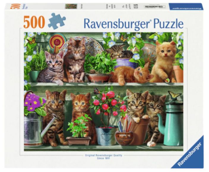 Ravensburger Cats On The Shelf 500p palapeli Ravensburgerin 500 palan palapeli. Ravensburger Cats On The Shelf 500p palapeli Ravensburgerin 500 palan palapeli.