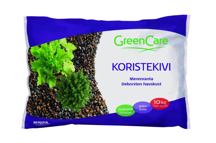 GreenCare Koristekivi Merenranta 10kg ERA Koristekivi Merenranta: monisavyisia ruskeita, harmaita ja vaaleita pyoreahkoja