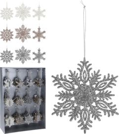 Kuusenkoriste lumihiutale glitter 10cm lajitelma CAA127010