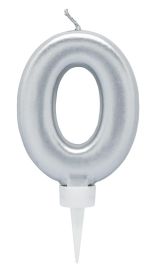 Joker Kakkukynttilä nro 0 8cm hopea 79031-0