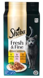 Sheba Fresh&Fine kana, kalkkuna, lohi kastikeessa 6x50g