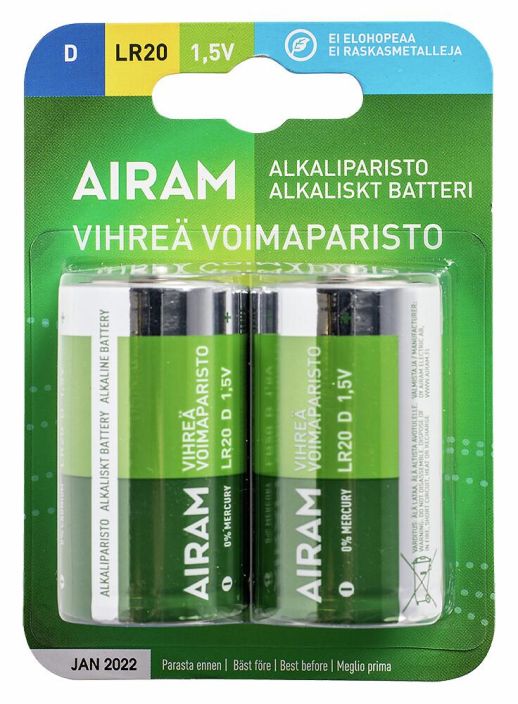 Airam paristo LR20 2-pack voimaparisto 9471498 917-005