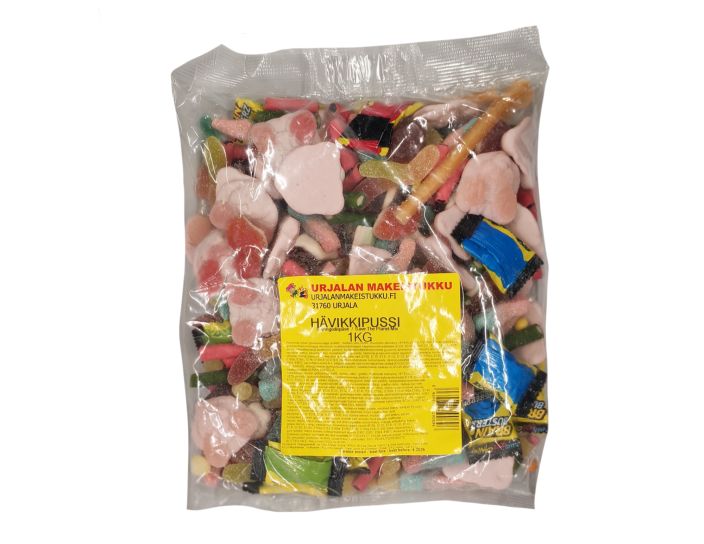 Havikkipussi 1kg Herkullinen sekoitus erilaisia makeisia! Havikkipussi 1kg Herkullinen sekoitus erilaisia makeisia!
