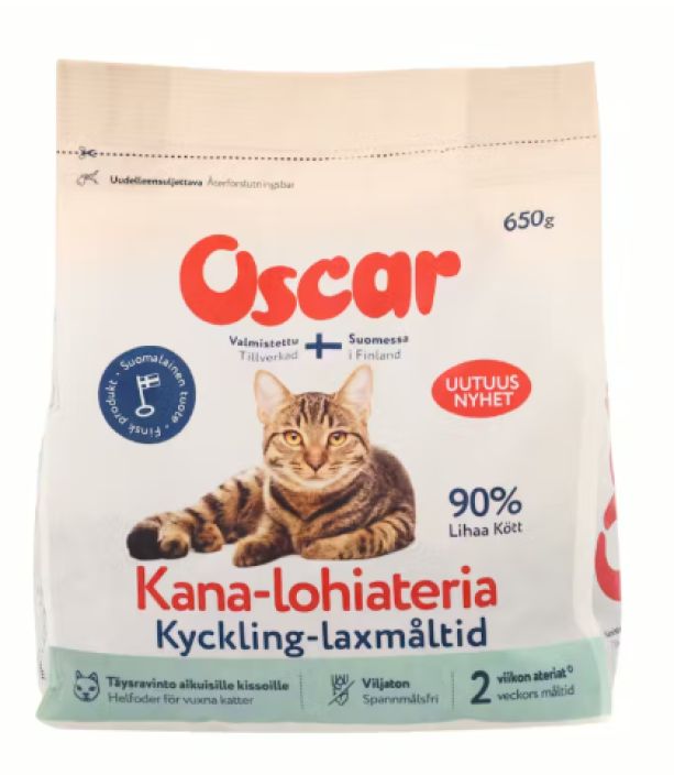 Oscar Kana-lohiateria kissoille 650g 6620 Oscar Kana-lohiateria kissoille 650g 6620