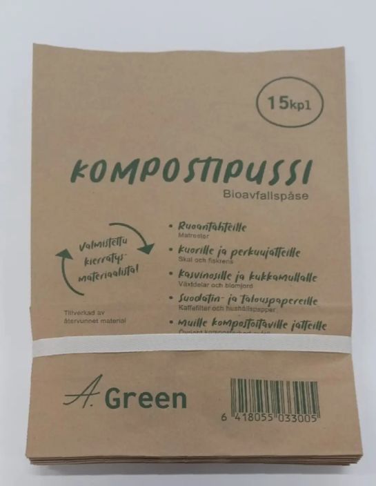Rosa Paperinen biojätepussi 15kpl 3500 tuotekuva 1