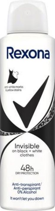 Rexona Invisible B&W deospray 150ml T124623 910-1079 Rexona Invisible B&W deospray 150ml T124623 910-1079