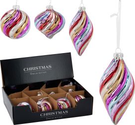 Kuusenkoriste lasiornamentti värikäs 8cm ABR221680