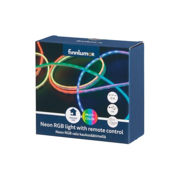 Finnlumor Neon RGB-valo 5m kaukosaatimella 648750 924-7337