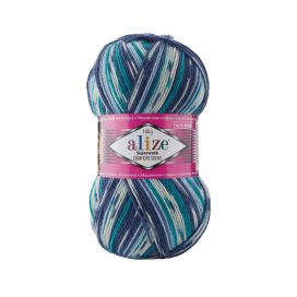 Alize Superwash 7708 Kirjava sininen/sinivihreä 100g