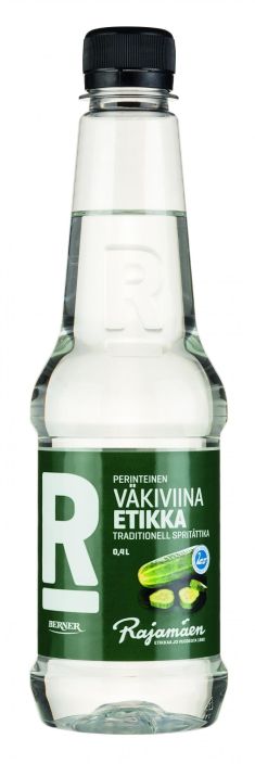 Rajamaen vakiviinaetikka 0,4L Rajamaen Vakiviinaetikka valmistetaan perinteisella valmistusmenetelmalla kotimaisesta