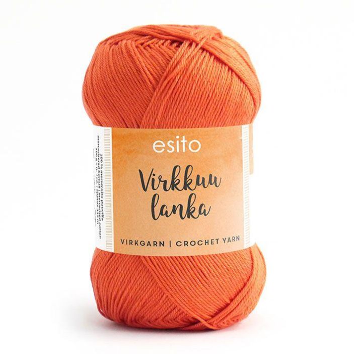 Esito virkkuulanka 9024 tumma oranssi 100g EVL-9024