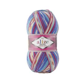 Alize Superwash 7654 Kirjava sininen/turkoosi/violetti 100g