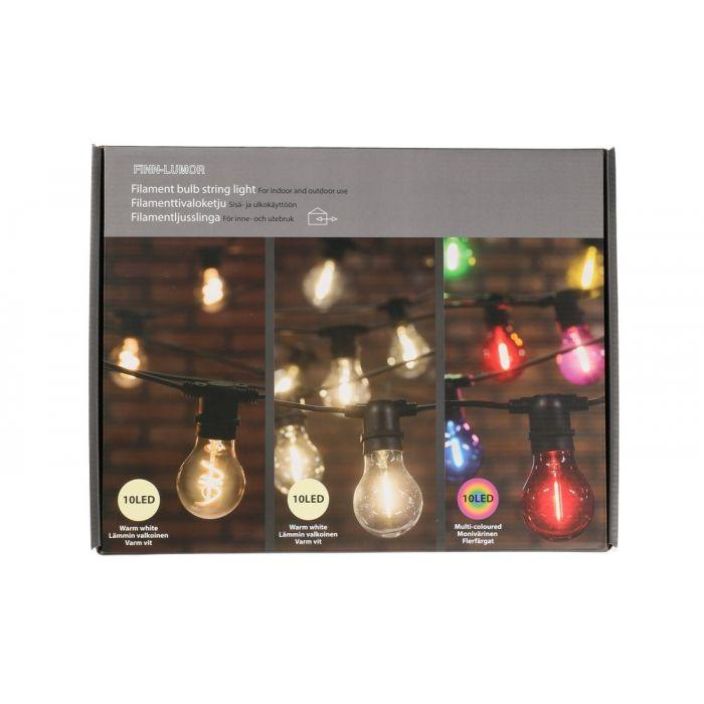 Finnlumor valoketju party filament varillinen 10led 285309 924-7103