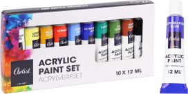 Akryylivärit 12ml 10kpl 110710390