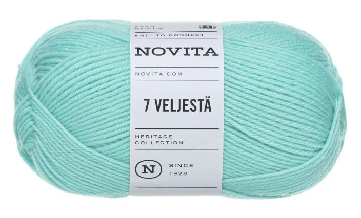 Novita x Fazer 7 veljesta 556 marianne 100g 7 Veljestä on lankaklassikko neuleisiin ja villasukkiin. Puikkosuositus 4mm,