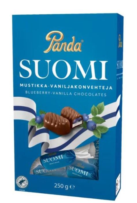 Panda Suomi-konvehti 250g mustikka 0541 901-321 Panda Suomi-konvehti 250g mustikka 0541 901-321