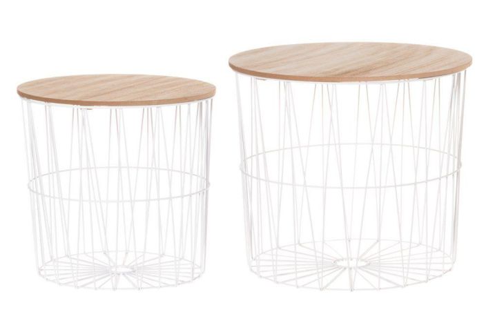 4living Metallikori pyorea puukannella valk. Iso 320356 47x47x41cm Valkoinen 4living Metallikori pyorea puukannella valk. Iso 320356 47x47x41cm Valkoinen