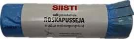 SIISTI Roskapussi sulkijanauhalla 40l 15kpl/rll sininen