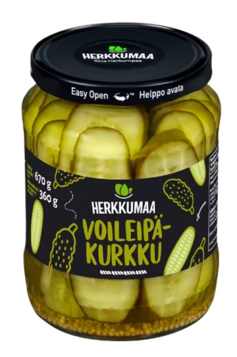 Herkkumaa voileipakurkku 670g/360g Voileipakurkku sopii loistavasti nimensa mukaisesti voileipien paalle, mutta myos Herkkumaa voileipakurkku 670g/360g Voileipakurkku sopii loistavasti nimensa mukaisesti voileipien paalle, mutta myos