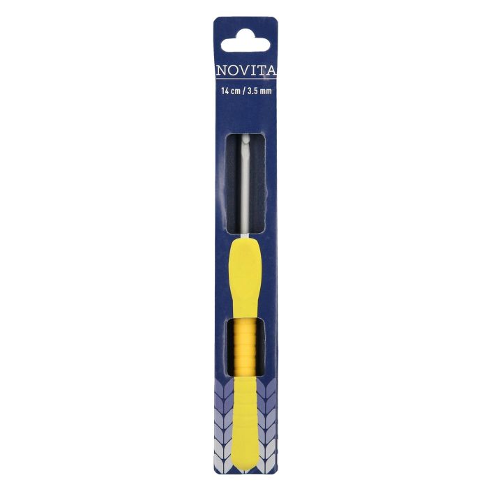 Novita ergonominen virkkuukoukku 3,5mm 14cm keltainen
