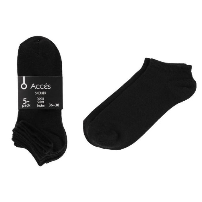 Acces Sukat sneaker basic 36-41 5-pack musta laj. 622578 924-136 36-41 musta 5-pack