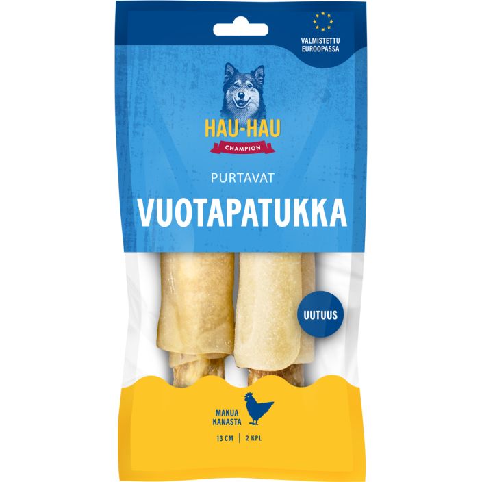 HHC Purtavat Vuotapatukka sis.kana 13cm 2kpl 100g Murea puruluu, raikastaa hengitysta. Viljaton ja HHC Purtavat Vuotapatukka sis.kana 13cm 2kpl 100g Murea puruluu, raikastaa hengitysta. Viljaton ja