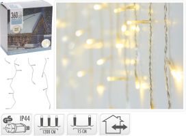 Led valoketju jääpuikko lämminvalkoinen 360led 12m