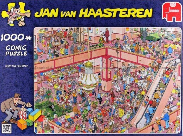 Jan van Haasteren palapeli Jumbo 1000 palaa Shop till you Drop Jan Van Haasterenin persoonallinen 1000 palan palapeli. Jan van Haasteren palapeli Jumbo 1000 palaa Shop till you Drop Jan Van Haasterenin persoonallinen 1000 palan palapeli.