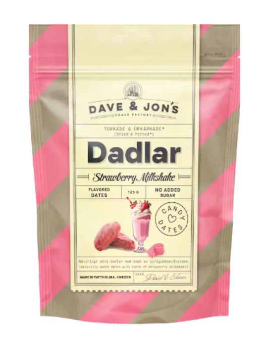 Dave&amp;Jon's Strawberry Milkshake 125g 906-173