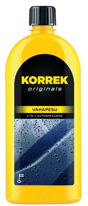 Korrek vahapesu 700ml 2in1-autonpesuaine, jota kaytetaan sellaisenaan eli laimentamattomana.