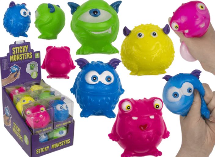 Sticky monsters stressilelu 8cm lajit. 59/2281 Sticky monsters stressilelu 8cm lajit. 59/2281